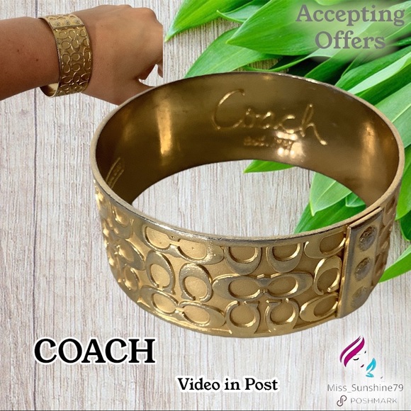 Coach - bangle / monogrammed bracelet gold toned